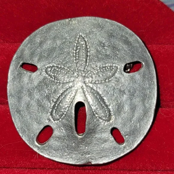 James Avery Sterling Silver Oxidized Sand Dollar Pendant Charm Larger Size - Picture 1 of 3